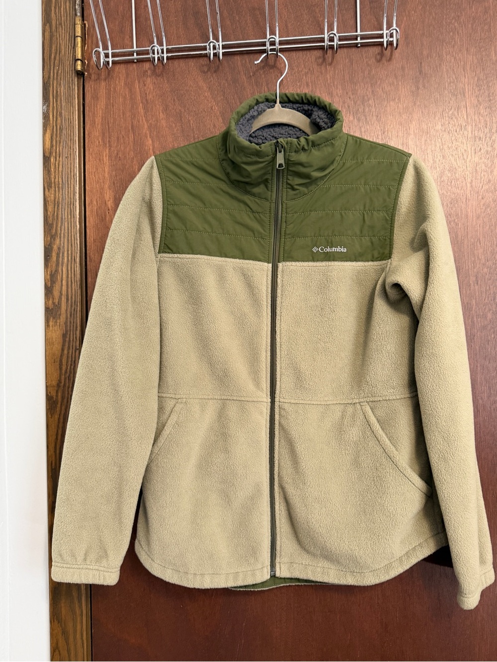 Columbia Two-Tone Olive/Tan Fleece Jacket